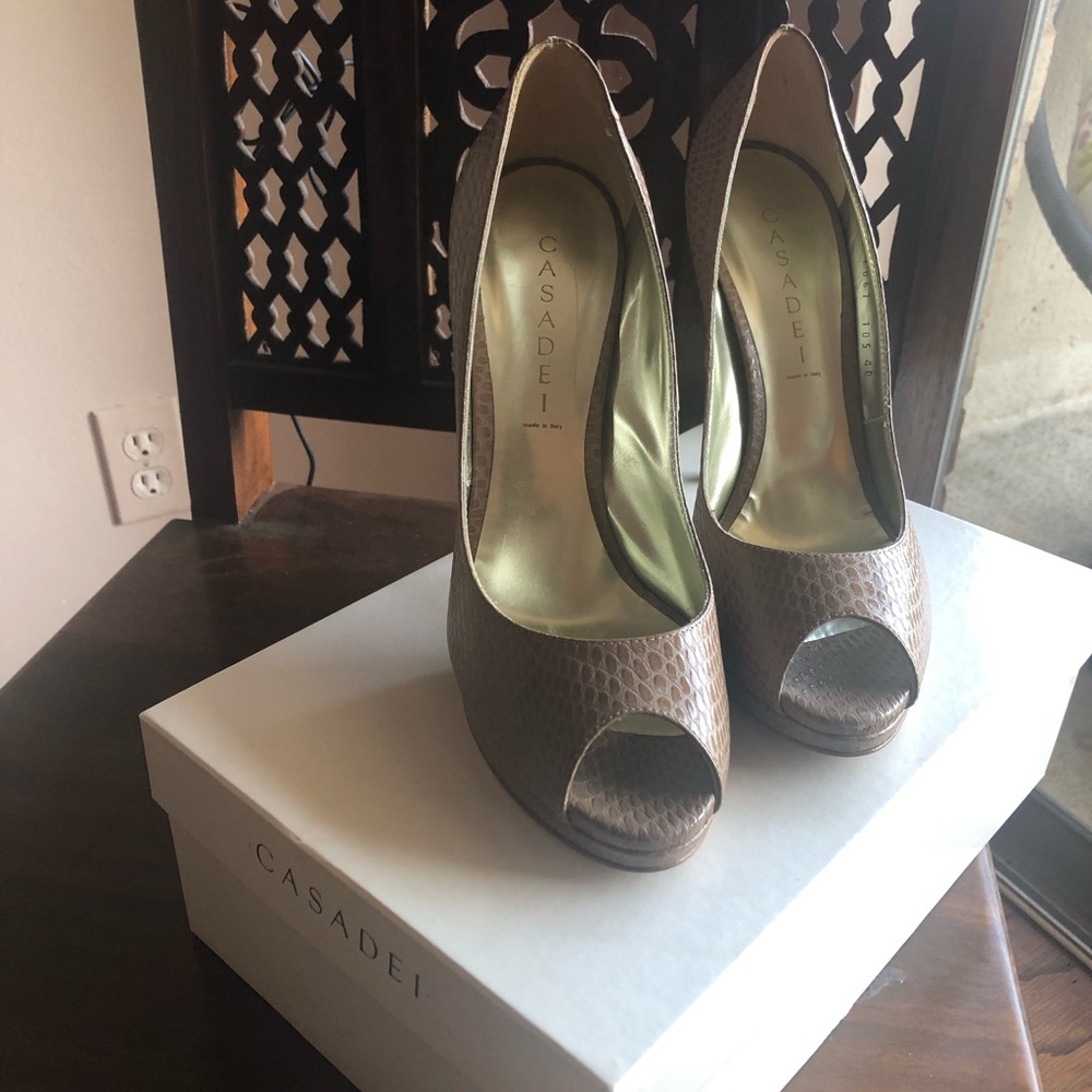 Casadei Peep Toe Platform Pump - image 3